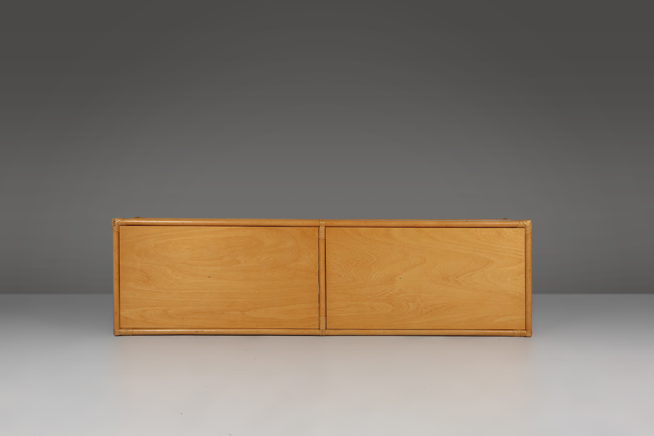 Stunning rattan and wood four doors sideboard, France, 1960sthumbnail